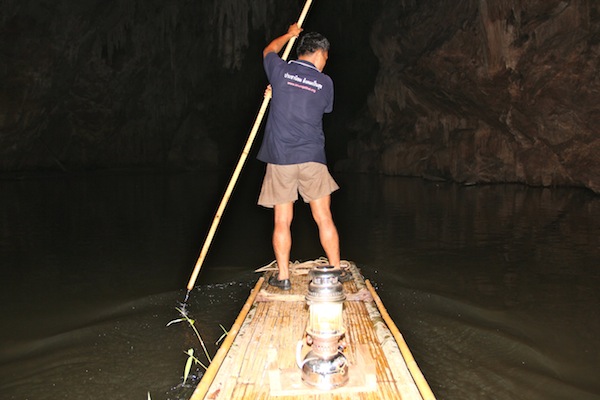 Bamboo Raft In Tham Nam Lod